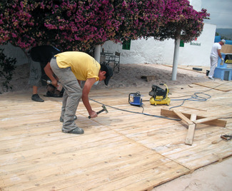 Terrazas con palets de madera 