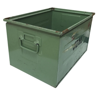Imagen de Caja Usada de Metal Verde 35,5 x 50 x 29,5 cm 