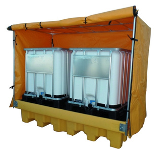Imagen de Cubeta con Rejilla Extraíble y Toldo para 2 Depósitos de 1000 litros 